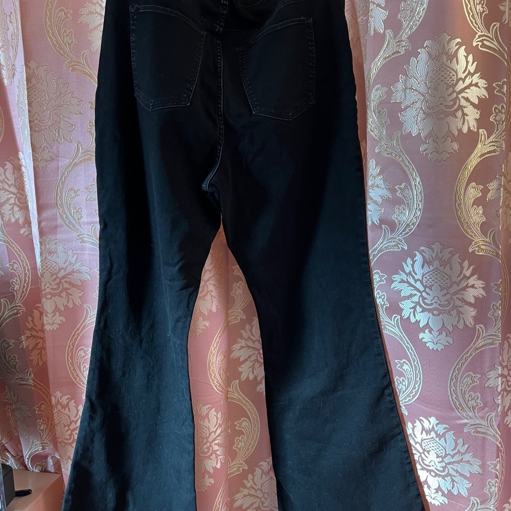 Abercrombie and Fitch Curve Love High Rise Flare Jeans- Black